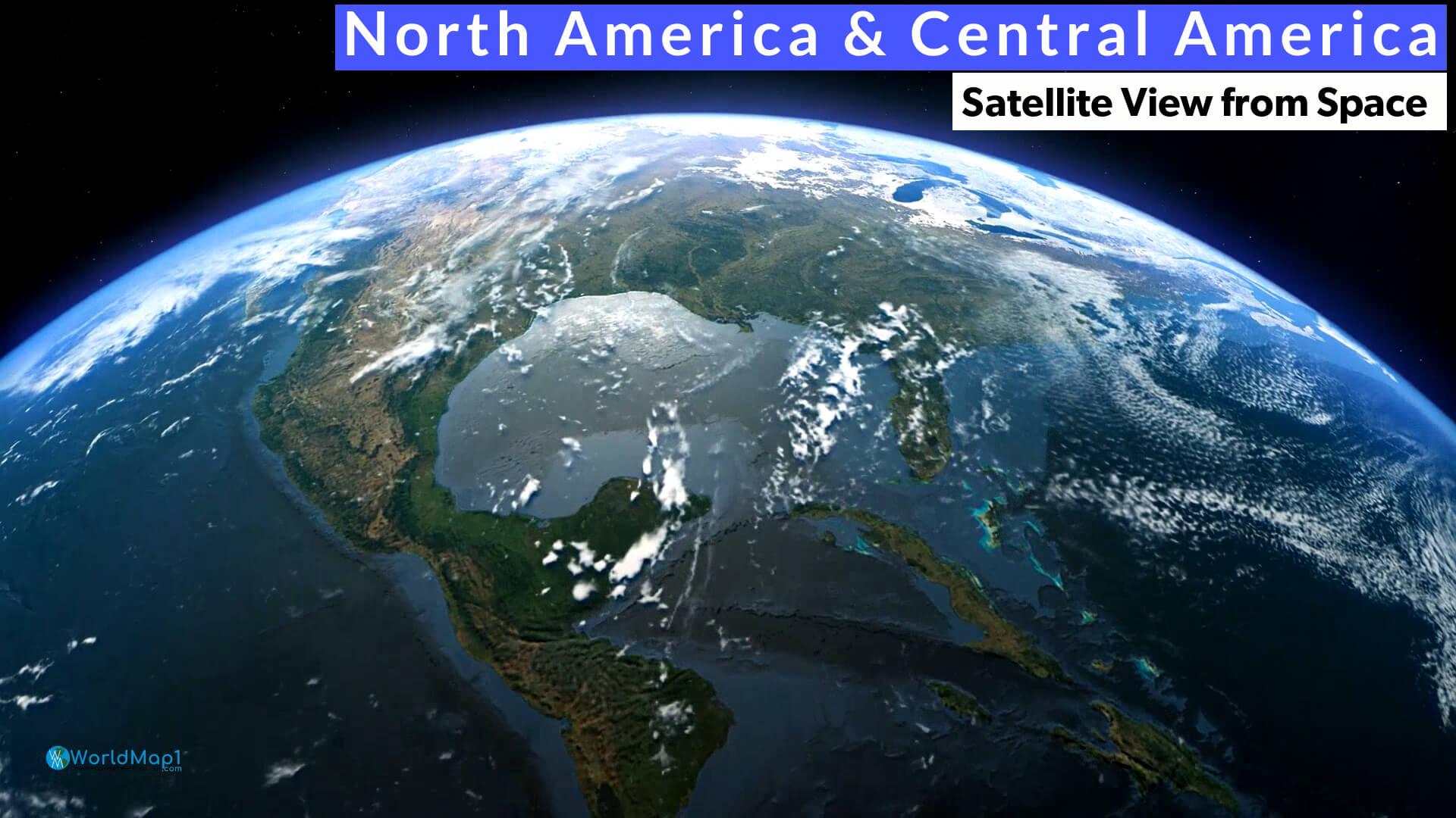North America and Central America Satellite View